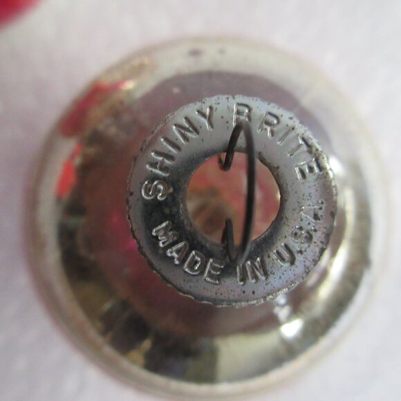 Shiny Brite Double Indent Reflector Glass Christmas Ornament Lot of 2 Pink - Picture 5 of 10